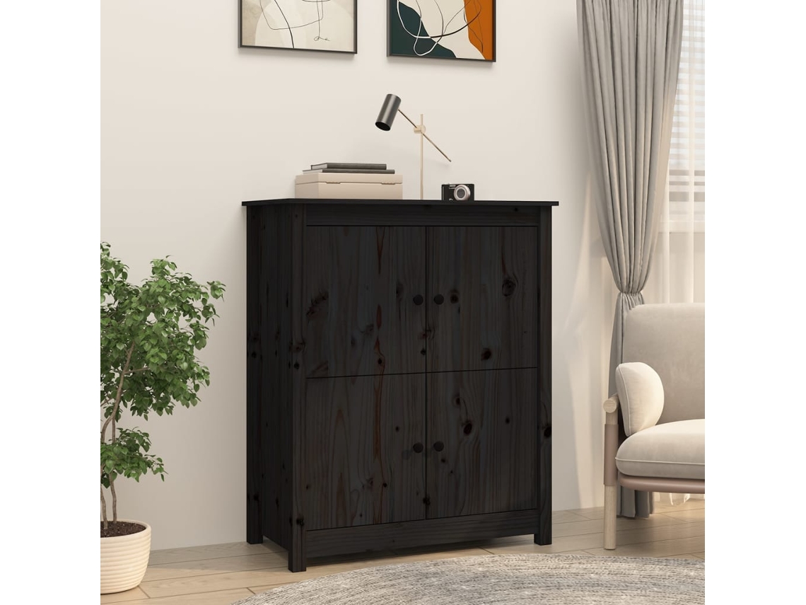 Aparador 83x41,5x100 cm Madera Maciza de Pino Negro