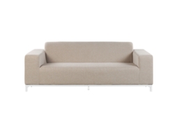 Sofá De 2 Plazas Beliani Rovigo De Tela Beige 186x84x68
