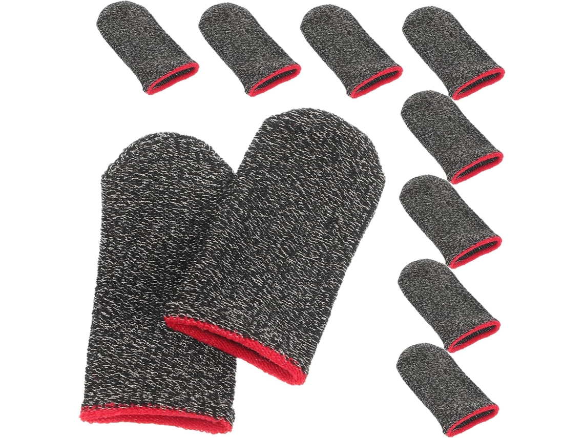 Kit Com 10-protetores De Dedos Para Jogos Homoyoyo, Capas De Dedos Antiderrapantes Em Fibra, Protetores De Dedos Para