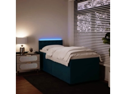 Vidaxl Cama Boxspring Com Colchão 90x200 Cm Veludo Azul