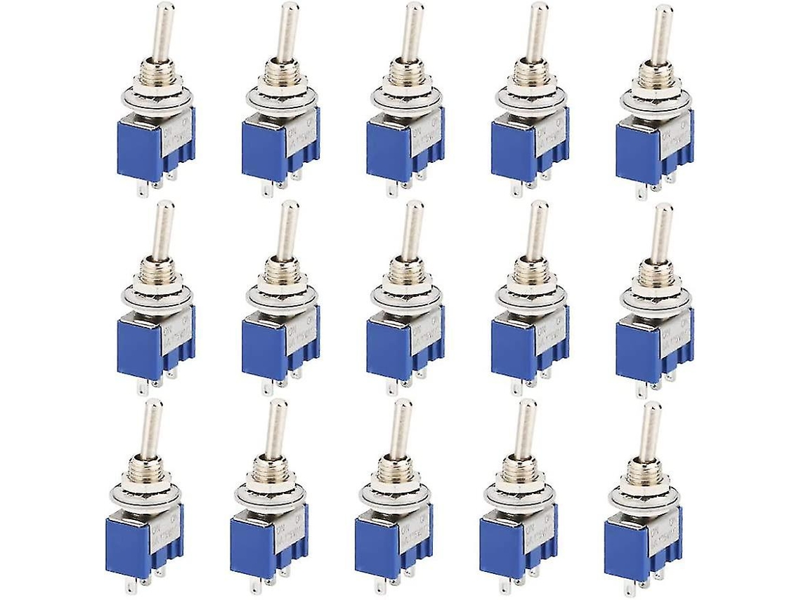 Pacote Com 15 Mini Interruptores Basculantes, Ac 125v 6a Liga/desliga, 3 Pinos, 2 Posições, Trava Automática, Spdt, Para Peças Automotivas, Azul