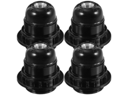 Omni 4pcs Base de Lámpara E27 Reemplazo Soporte de Luz Industrial Material Bakélite para Hogar Oficina Restaurantes 5,7x5,7x5,5cm Negro