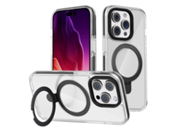 Suporte Casa Magsafe Para Iphone 15 Pro Max Pele Sintética Magnética Preto