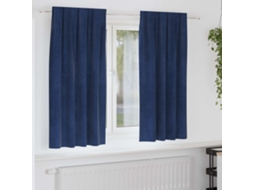 Vidaxl Cortinas Opacas 2 Unid. Azul Escuro 140 X 175 Cm Veludo