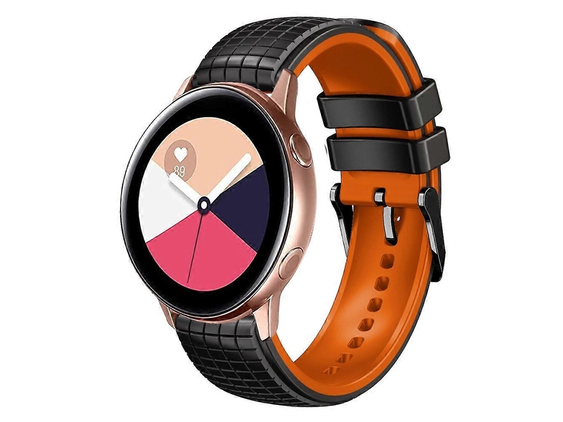 Pulseira De Silicone Bicolor Com Malha De 20 Mm