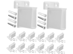 Conjunto De 20 Suportes De Parede De Plástico Para Fixação De Varão De Cortina De Camping.