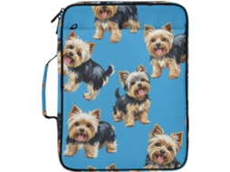 Pasta Expansível Azul Com Estampa De Cachorros Fofos, Com Pasta Removível De 3 Argolas, Organizador Documentos E
