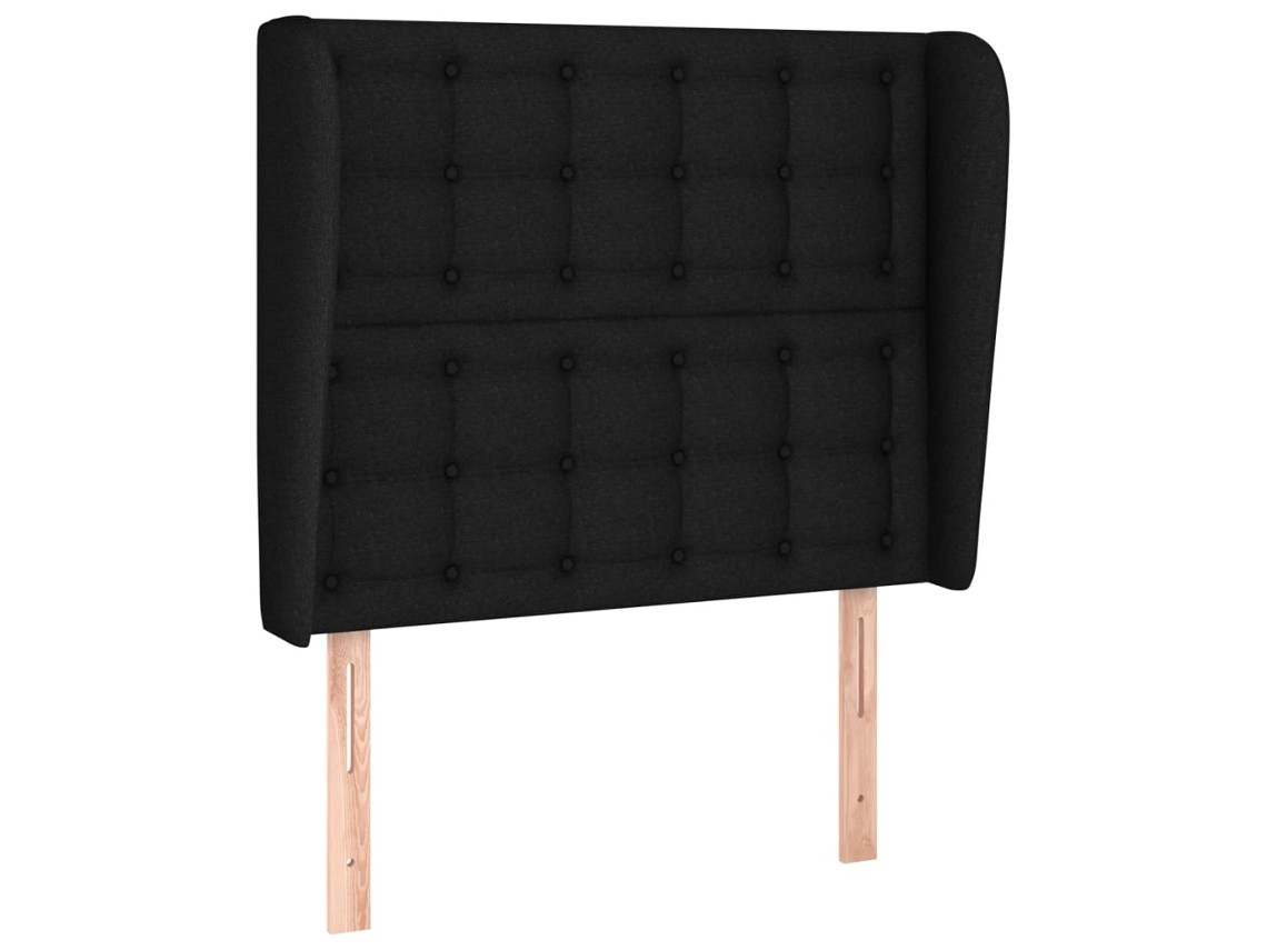 Cabeceira de Cama com Abas Tecido Preto MAISON EXCLUSIVE (93x23x118 cm)