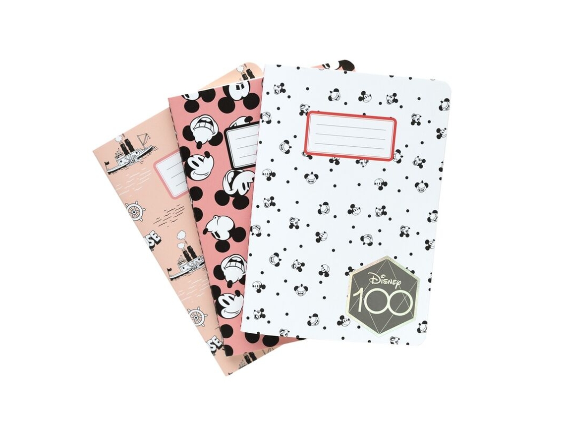 Disney Mickey 100 Anniversary Pack 3 Cadernos A6