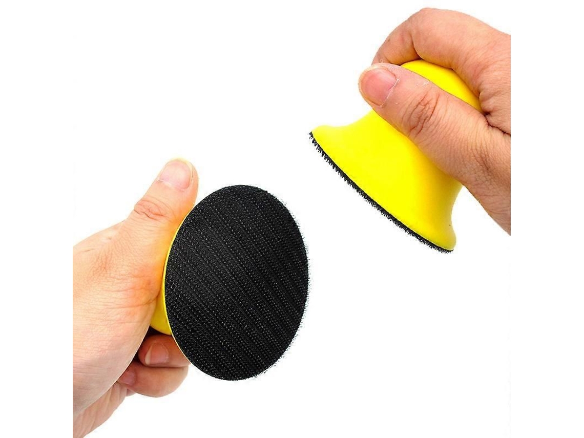2 Unidades De Lixa Manual Com Base De Espuma E Velcro Para Polimento