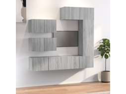 Vidaxl Conjunto Móveis De Tv 6 Pcs Madeira Processada Sonoma Cinza