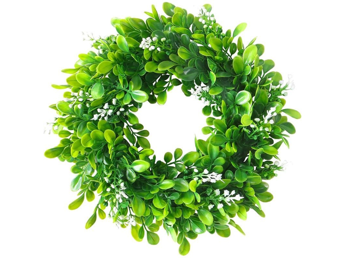 Corona De Eucalipto Artificial De 30cm Para Puerta Pared Decoración Plástica Decorativa Falsa Jardín Festivales