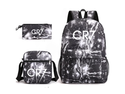 Mochila Escolar de 3 Peças Cr7 com Lancheira e Estojo M034 BRILVIBERA