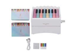 Mali calendário Piano 2025 Tocável com 52 Peças Musicais Bluetooth Volume Ajustável Usb Branco