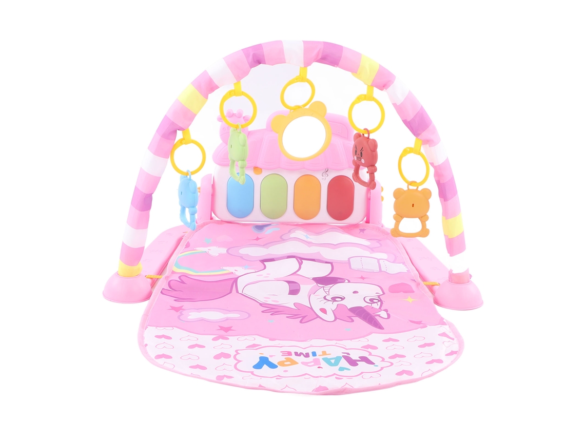 Mali tapete Piano Educativo para Bebê Smart Stage com Módulos Removíveis e Música Rosa