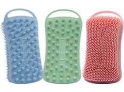 Escovas De Banho Quadradas Frcolor Para Massagem E Limpeza Suave, Conjunto De 3, Silicone Leve E Esfoliante De Dupla