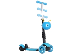 Trotinete 5 Em 1 Para Crianças Com 3 Rodas Assento Removível E Guiador Ajustável Carga Máxima 50 Kg 62x25x72,5 Cm Azul