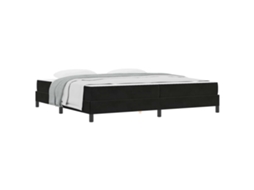 Cama Box com Colchão Preto 200 X 200 Cm Tecido MAISON EXCLUSIVE