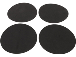 Conjunto De 4 Bases Abajur Pretas Antiderrapantes 12 Cm, Adesivos