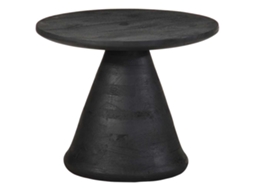 Mesa de apoio VIDAXL Preto Madeira de mangueira (Ø50x40 cm)