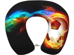 Travesseiro de Viag Fire Dragon Roll Soccer em Espuma Viscoelástica Suporte Confortável Formato U para o