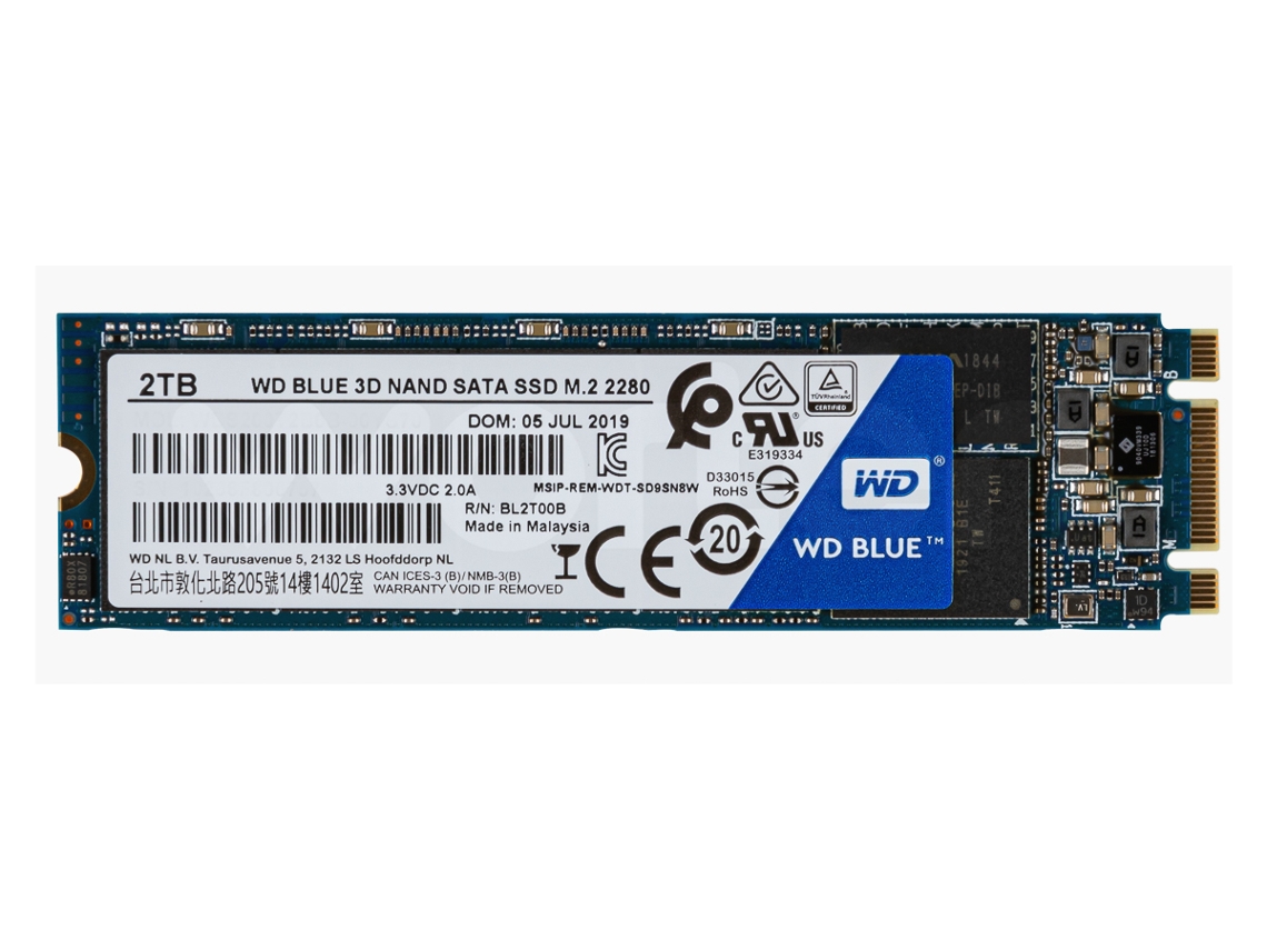 Disco SSD Interno WESTERN DIGITAL M.2 2280 Blue 2TB 3D NAND SATA