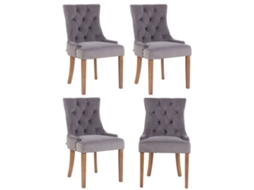 Conjunto de 4 cadeiras de jantar Veludo Aberdeen cinza/antigo claro CLP
