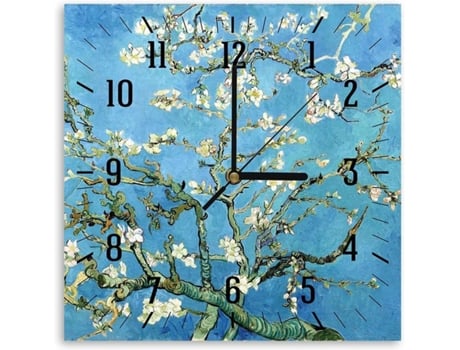 Relógio de Parede LEGENDARTE Amendoeira em Flor - Vincent Van Gogh (30x30 cm)