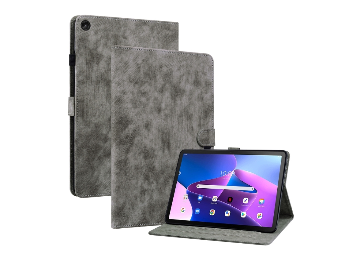 Capa Protetora Halinuia Para Lenovo Tab M10 10.1 3rd Gen Estojo De Couro Pu Com Padrão De Tigre