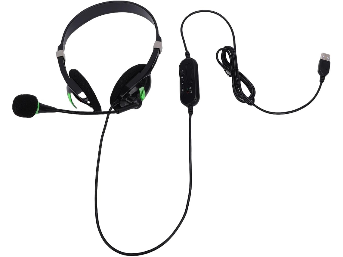Fone De Ouvido Usb Com Microfone Com Cancelamento De Ruído, Leve, Estéreo Hd, Com Fio Para Pc, Laptop