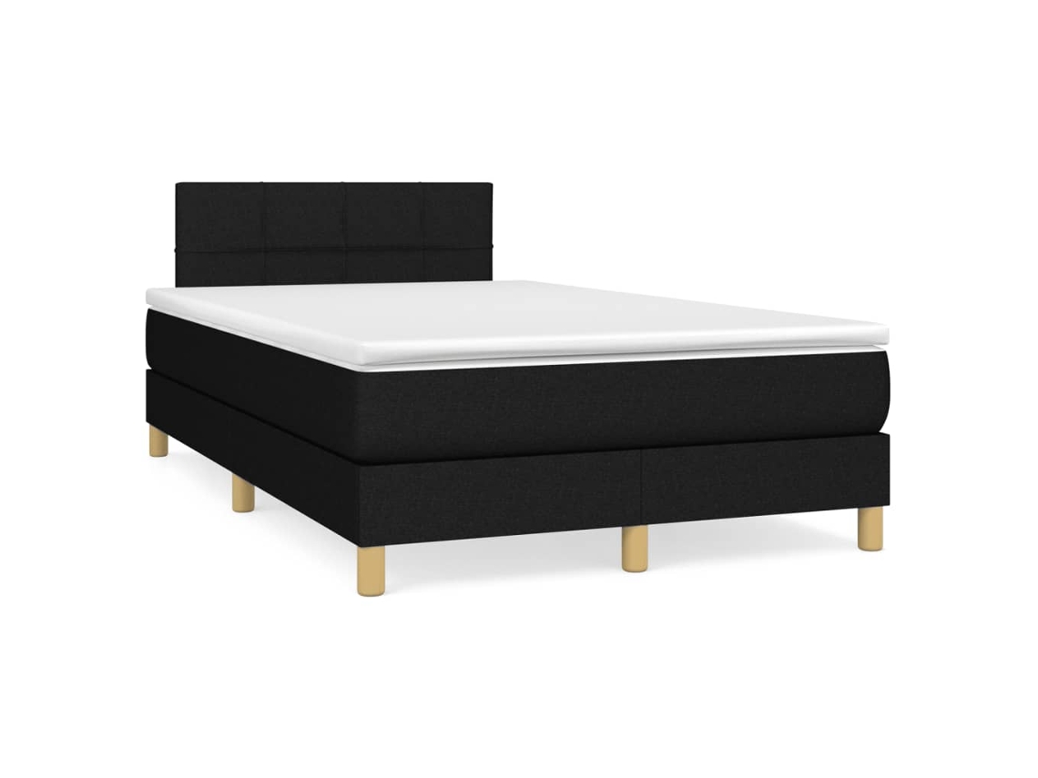 Vidaxl Cama Boxspring Com Colchão 120x190 Cm Tecido Preto