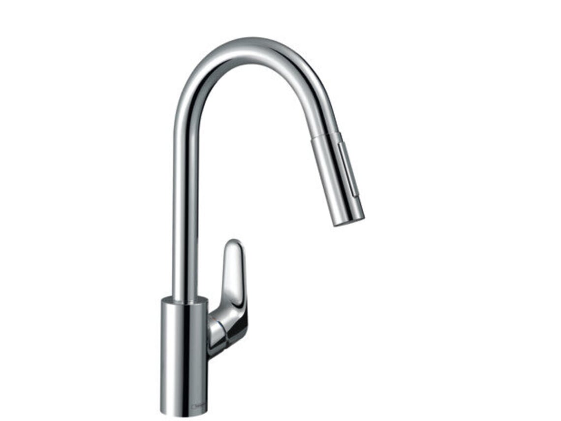 HANSGROHE Focus M41 Misturadora Monocomando de Cozinha 240 Spray Extraível 2 Jactos Cor: Acabamento em Aço Inoxidável