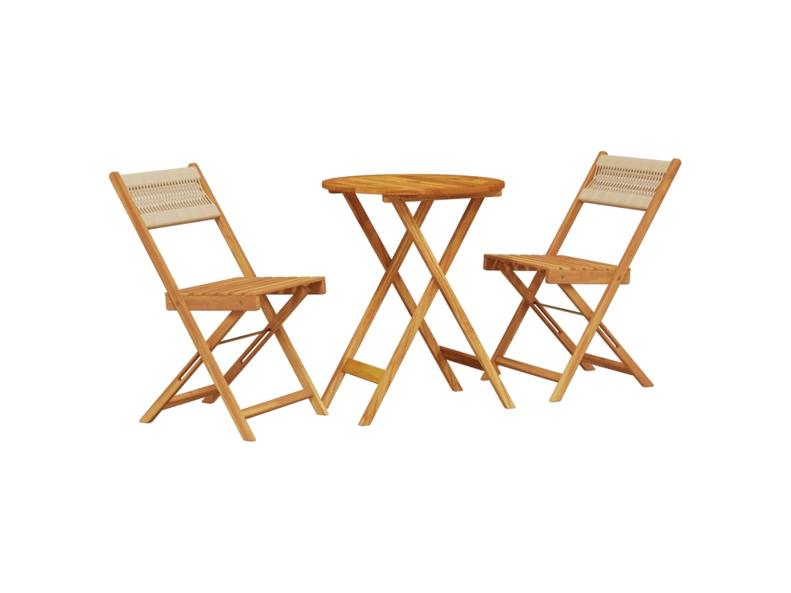 Bistro Set, Bistro Sets Vidaxl Bege Madeira De Acácia (60 X 75 Cm)