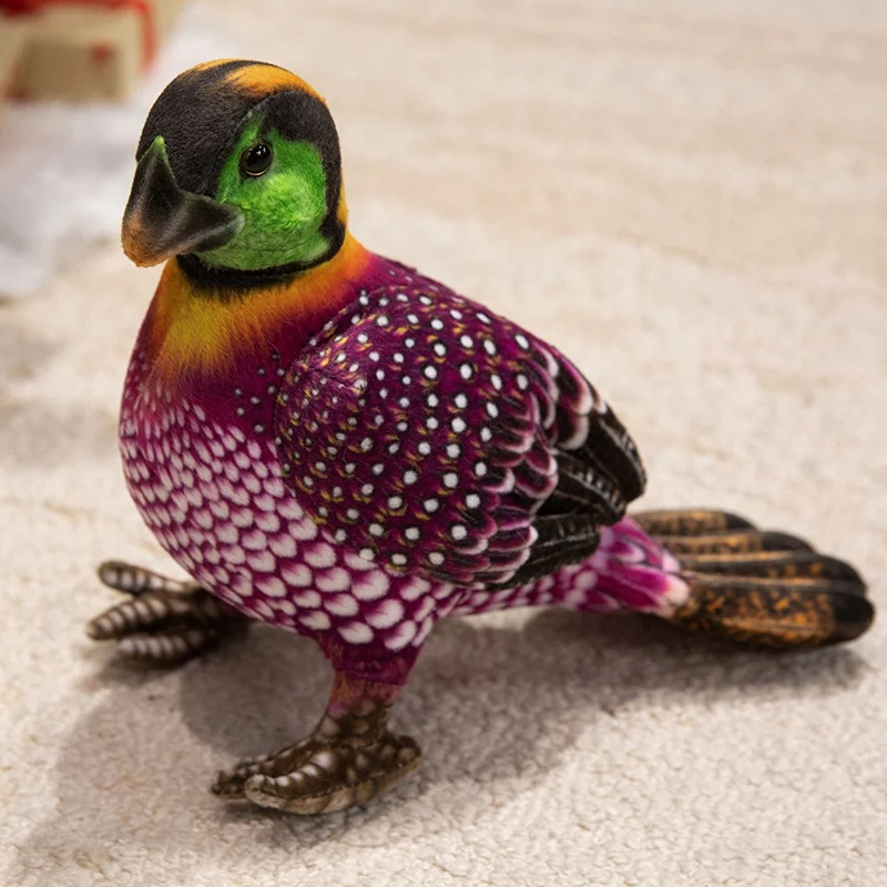 Brinquedo de Pelúcia Simulando Galinha d'angola, Enchimento de Algodão Puro, Presente Decorativo MDUG (roxo, 20 Cm)