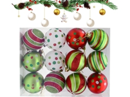 Bolas De Natal - Conjunto De 12 Peças Para Pendurar, Decorações Inquebráveis |