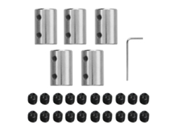 Mali 5pcs Acoplador de Eixo Cnc de Aço Anticorrosivo Universal para Motor de Passo com Parafusos e Chave