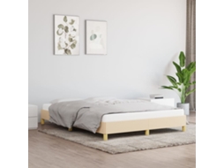 Vidaxl Estrutura De Cama Sem Colchão 160x200 Cm Tecido Cor Creme
