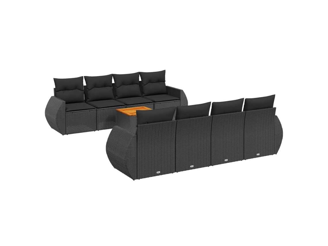 Garden Sofa Set, Garden Sofa Sets Vidaxl Preto Rattan / Vime (n/a)
