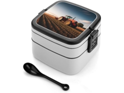 Lancheira Tractor Farm Para Adultos Com Colher, Design Fofo Com Dupla Camada, Empilhável, À Prova De Vazamentos, Ideal