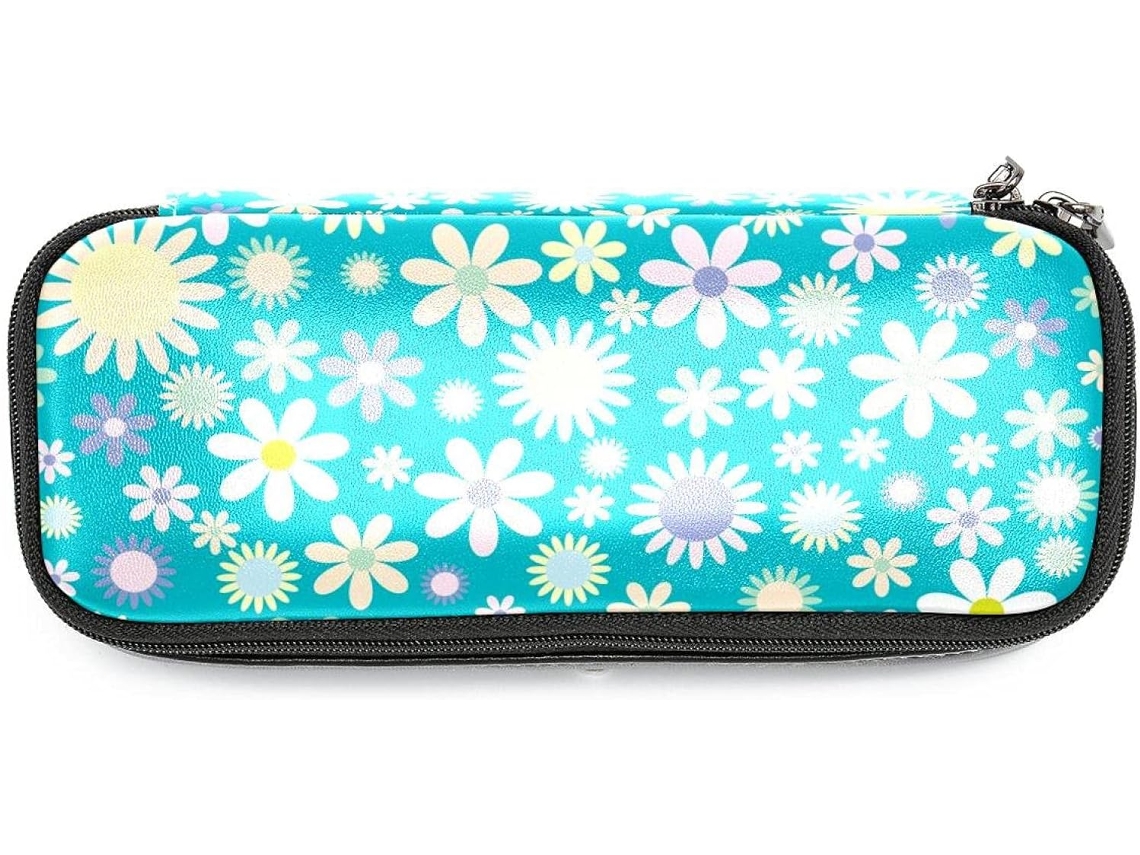 Estojo grande com estampa floral vintage, ideal para escola, escrivaninha, adultos, meninas e meninos.