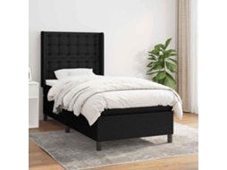 Vidaxl Cama Com Molas/colchão 90x190 Cm Tecido Preto