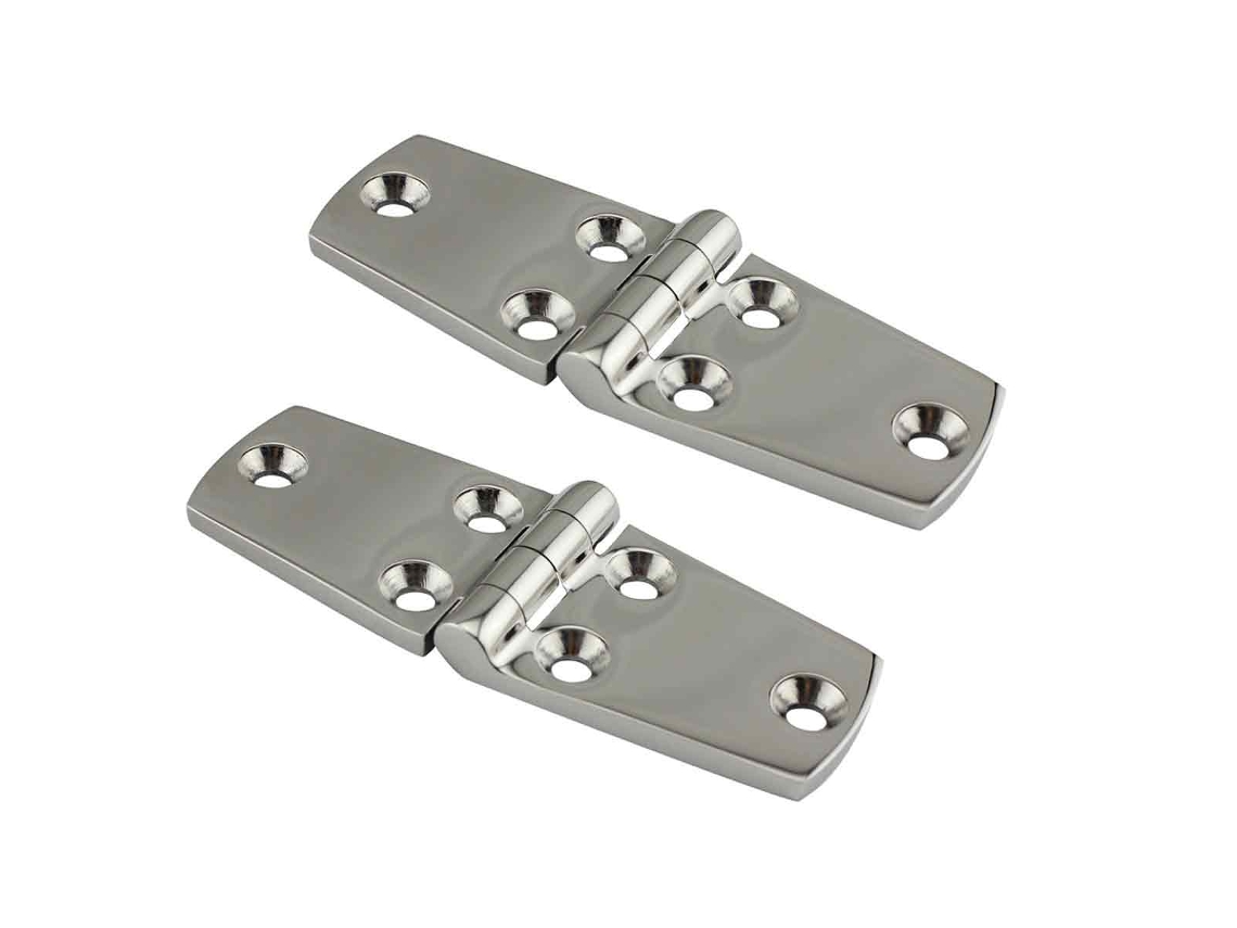 Two 102x38mm 316 Stainless Steel Marine Hinges, Used For Connecting Cabinet Doors On Boats And Yachts.