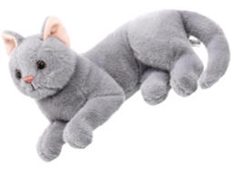 Gato De Pelúcia Cinza, Animal Decorativo Para Casa, Brinquedo Com