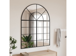 Vidaxl Espelho De Parede Arqueado 100x130 Cm Ferro Preto