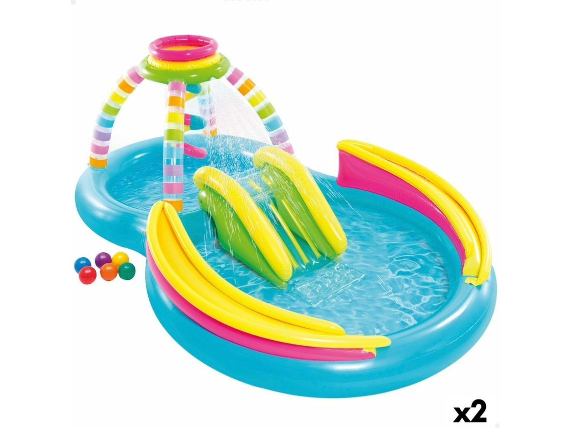 Piscina Insuflável para Crianças INTEX Arco-Íris 374 L 295 X 109 X 191 Cm 2 Unidades