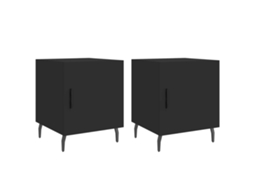 Conjunto 2 Mesa De Cabeceira Vidaxl Preto Derivados De Madeira (40 X 40 X 50 Cm)