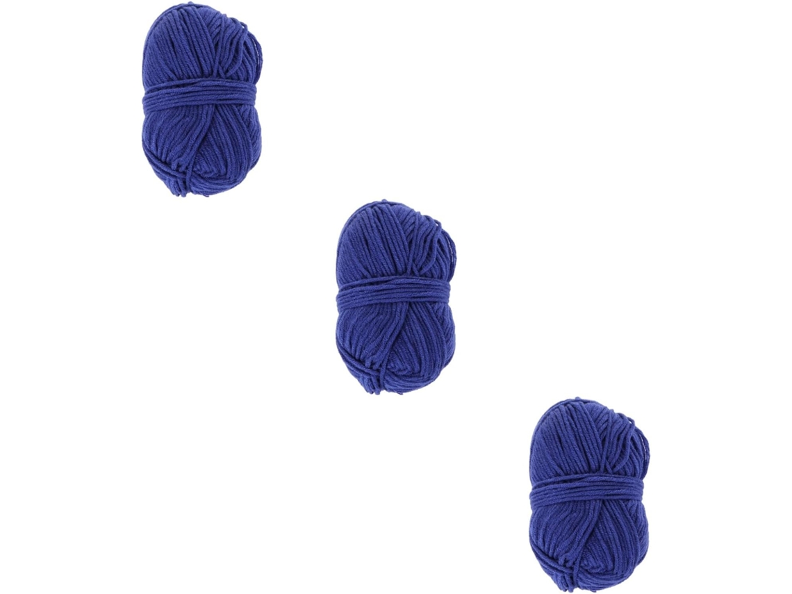 Fio De Algodão, 3 Un., Azul, Macio, Textura Confortável Para Gorros