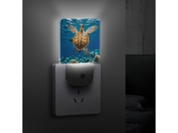 Luz Noturna Led Com Sensor Crepuscular, Cor Azul Tartaruga, Quarto, Banheiro, Cozinha, Escadas E Corredor