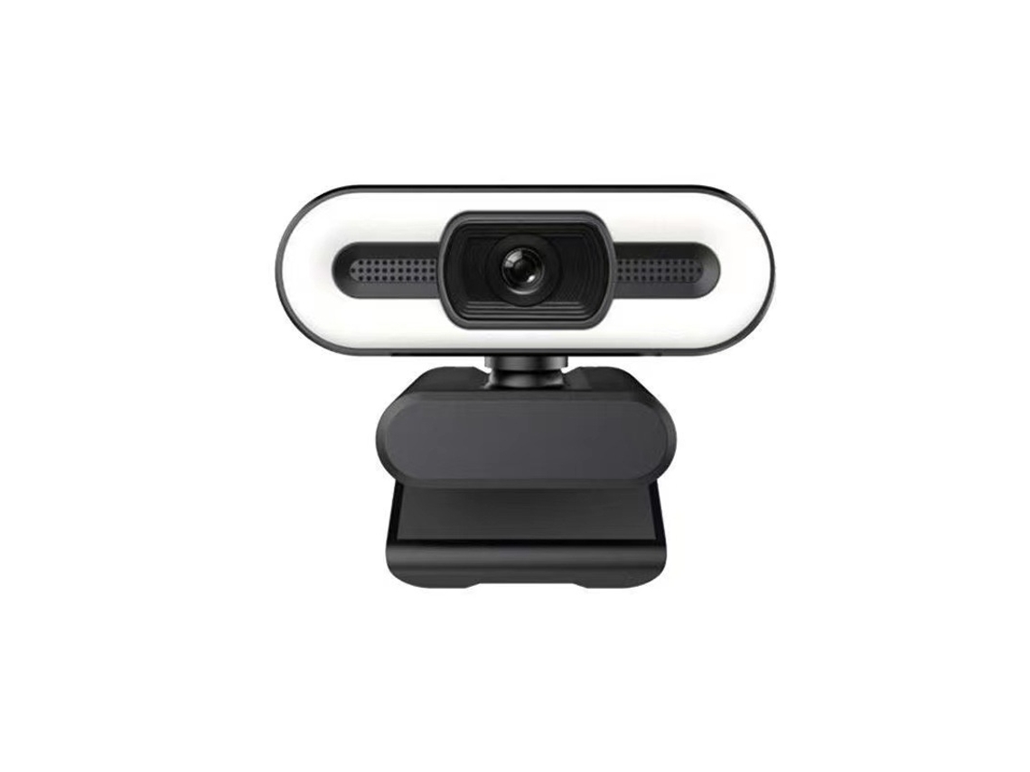 Webcam Hd 2k Com Anel De Luz Led E Microfone Usb Brilvibera