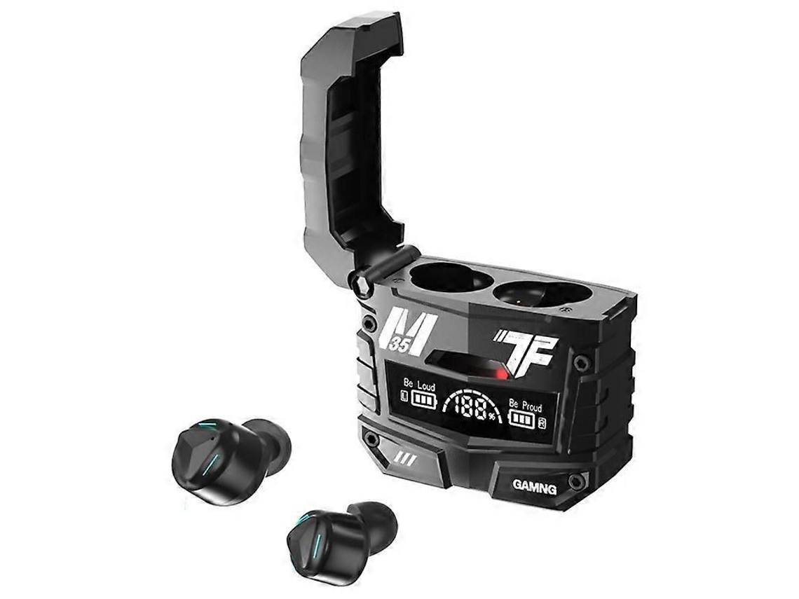 Fones De Ouvido Bluetooth M35 Com Visor Digital, Headset Gamer Sem Fio, Graves Surround E Estojo De Carregamento. Ly Ebike